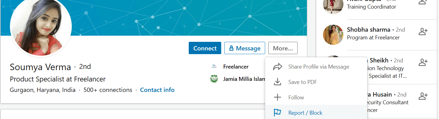 report to linkedin