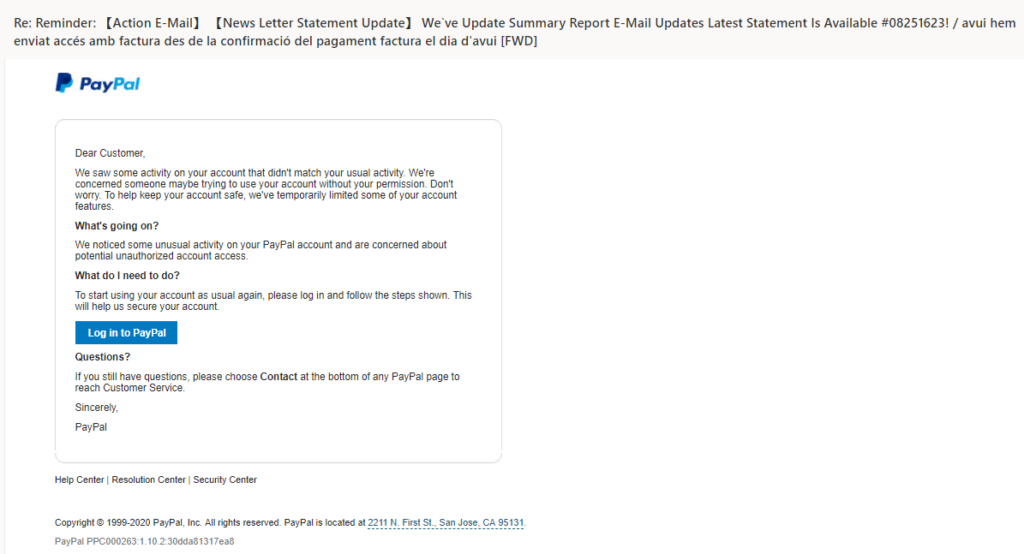 Phishing Email