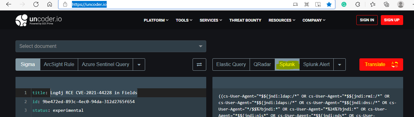 sigma rules uncoder